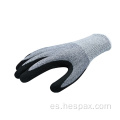 Guantes de trabajo anti-Slip recubierto de nitrilo Hespax HPPPE HPPE